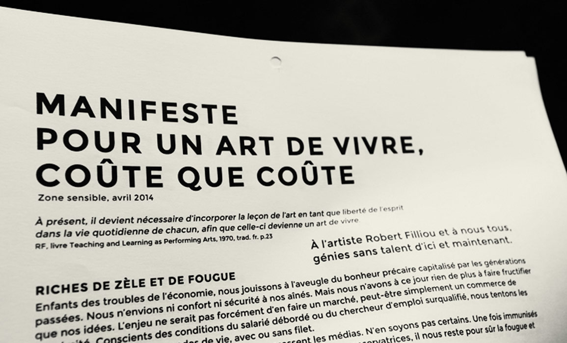  Manifesto for an art of living at all costs